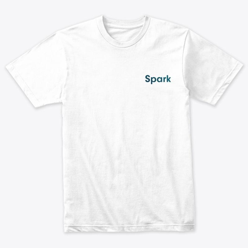 Spark Long Sleeve Tee - Blue on White