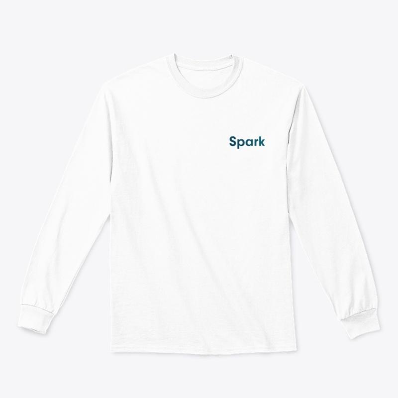 Spark Long Sleeve Tee - Blue on White